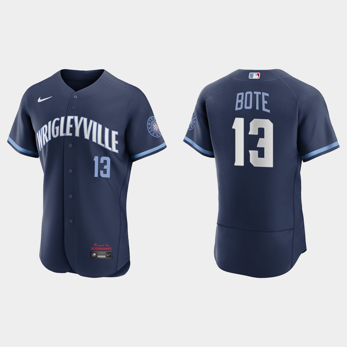 Chicago Cubs #13 David Bote Men's Nike 2021 City Connect Authentic Navy MLB Jersey Chicago Cubs #13 David Bote Men's Nike 2021 City Connect Authentic Navy MLB Jersey
