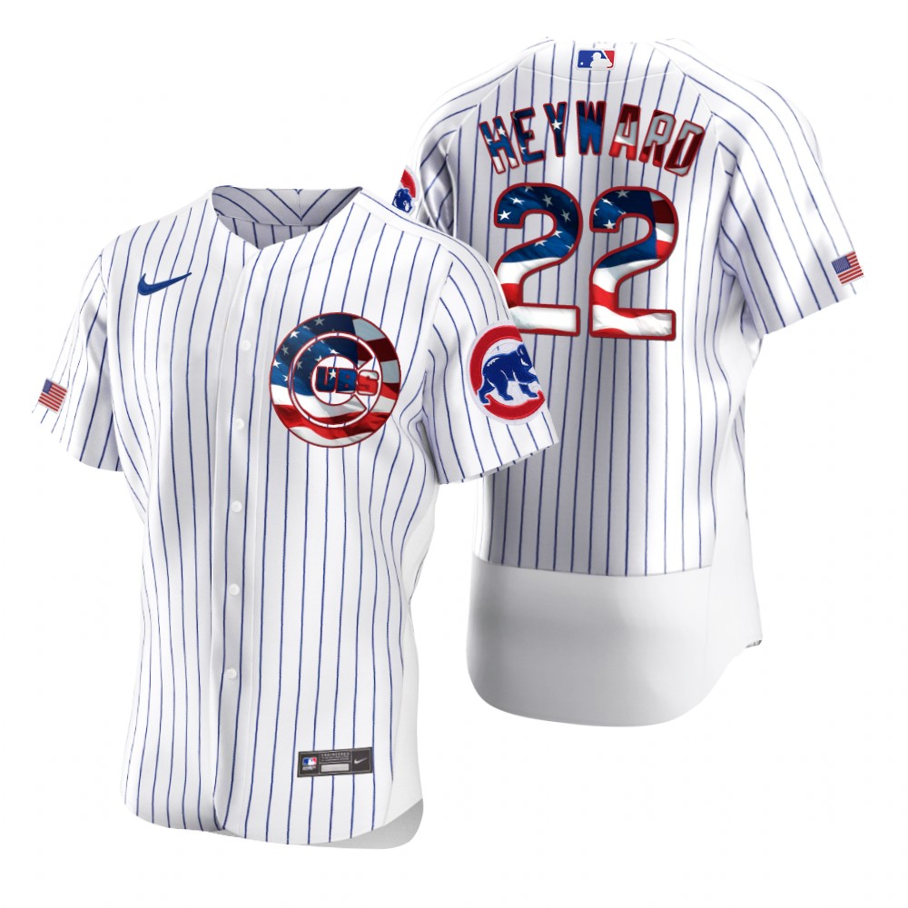 Chicago Cubs #22 Jason Heyward Men's Nike White Fluttering USA Flag Limited Edition Authentic MLB Jersey Chicago Cubs #22 Jason Heyward Men's Nike White Fluttering USA Flag Limited Edition Authentic MLB Jersey