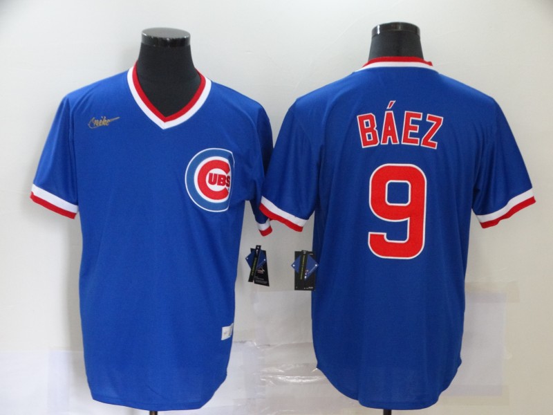 Cubs 9 Javier Baez Royal Nike Cool Base Throwback Jersey Cubs 9 Javier Baez Royal Nike Cool Base Throwback Jersey