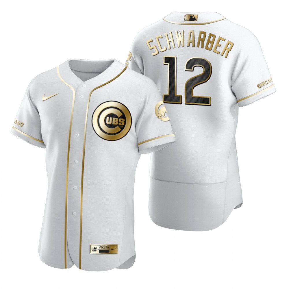 Chicago Cubs #12 Kyle Schwarber White Nike Men's Authentic Golden Edition MLB Jersey Chicago Cubs #12 Kyle Schwarber White Nike Men's Authentic Golden Edition MLB Jersey