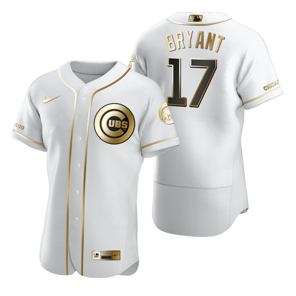 Chicago Cubs #17 Kris Bryant White Nike Men's Authentic Golden Edition MLB Jersey Chicago Cubs #17 Kris Bryant White Nike Men's Authentic Golden Edition MLB Jersey