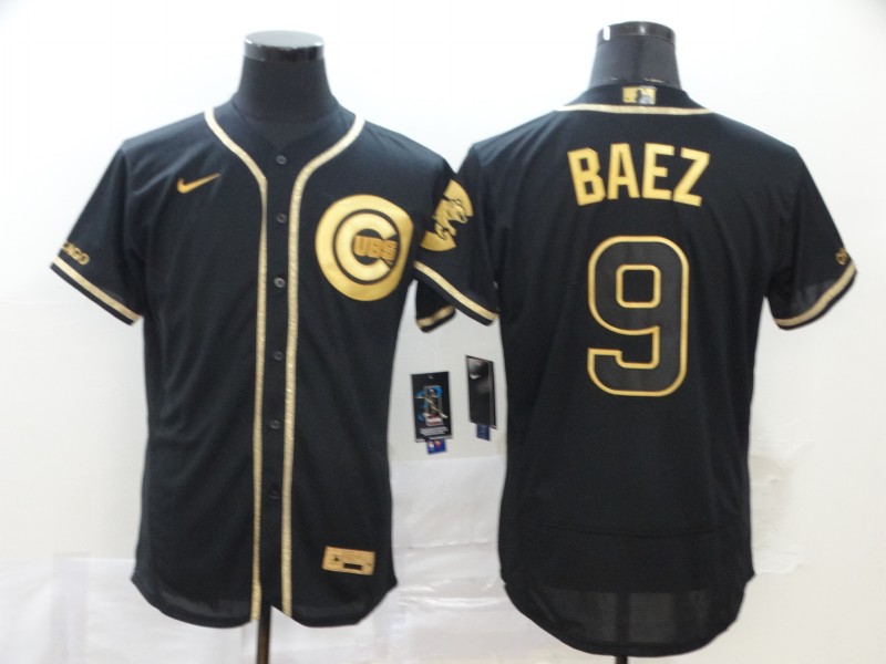 Cubs 9 Javier Baez Black Gold Nike Flexbase Jersey Cubs 9 Javier Baez Black Gold Nike Flexbase Jersey