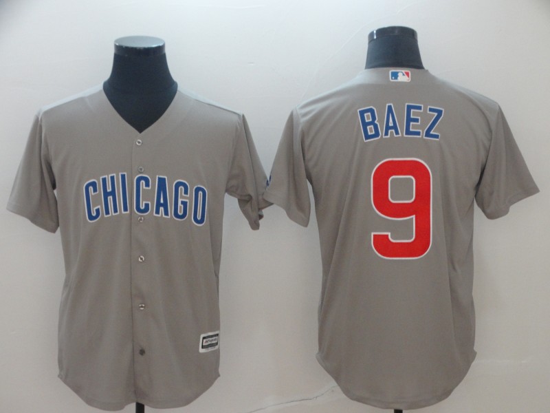 Cubs 9 Javier Baez Gray Cool Base Jersey Cubs 9 Javier Baez Gray Cool Base Jersey