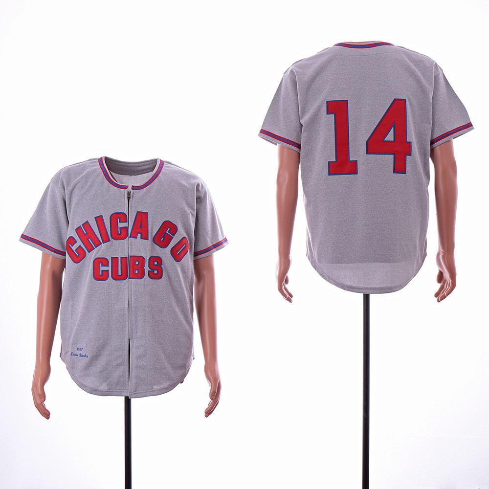 Cubs 14 Ernie Banks Gray Throwback Jersey Cubs 14 Ernie Banks Gray Throwback Jersey