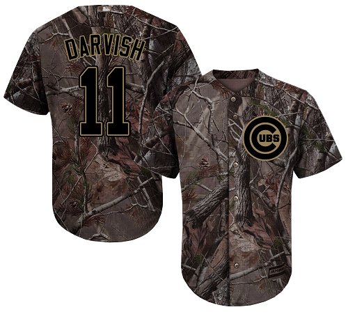 Cubs #11 Yu Darvish Camo Realtree Collection Cool Base Stitched Baseball Jersey