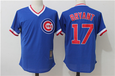 Cubs 17 Kris Bryant Blue Cooperstown Collection Jersey