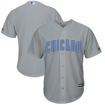 Men's Chicago Cubs Majestic Gray Father's Day Cool Base Replica Team Jersey Men's Chicago Cubs Majestic Gray Father's Day Cool Base Replica Team Jersey