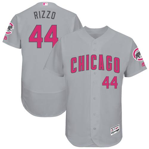 Cubs #44 Anthony Rizzo Grey Flexbase Authentic Collection Mother's Day Stitched MLB Jersey Cubs #44 Anthony Rizzo Grey Flexbase Authentic Collection Mother's Day Stitched MLB Jersey