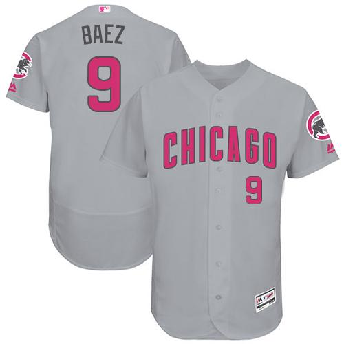 Cubs #9 Javier Baez Grey Flexbase Authentic Collection Mother's Day Stitched MLB Jersey Cubs #9 Javier Baez Grey Flexbase Authentic Collection Mother's Day Stitched MLB Jersey