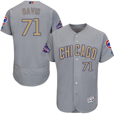 Cubs #71 Wade Davis World Series Champions Gold Program Flexbase Jersey