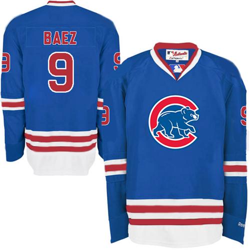 Cubs #9 Javier Baez Blue Long Sleeve Stitched MLB Jersey Cubs #9 Javier Baez Blue Long Sleeve Stitched MLB Jersey