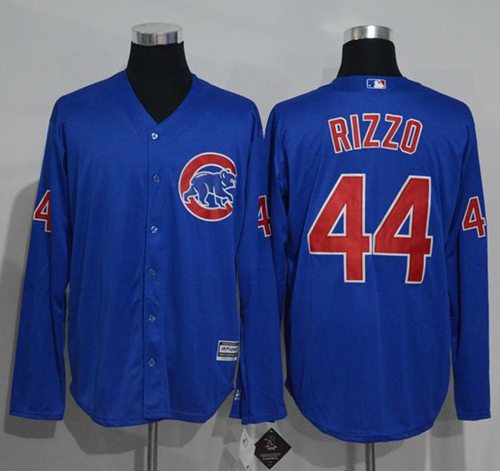 Cubs #44 Anthony Rizzo Blue New Cool Base Long Sleeve Stitched MLB Jersey Cubs #44 Anthony Rizzo Blue New Cool Base Long Sleeve Stitched MLB Jersey