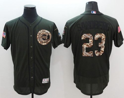Cubs #23 Ryne Sandberg Green Flexbase Authentic Collection Salute to Service Stitched MLB Jersey Cubs #23 Ryne Sandberg Green Flexbase Authentic Collection Salute to Service Stitched MLB Jersey
