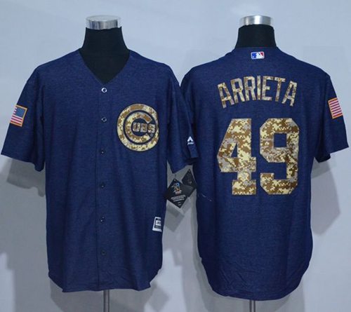 Cubs #49 Jake Arrieta Denim Blue Salute to Service Stitched MLB Jersey Cubs #49 Jake Arrieta Denim Blue Salute to Service Stitched MLB Jersey