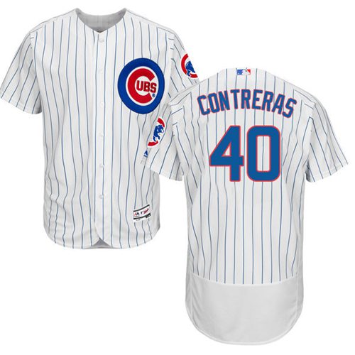 Cubs #40 Willson Contreras White Flexbase Authentic Collection Stitched MLB Jersey Cubs #40 Willson Contreras White Flexbase Authentic Collection Stitched MLB Jersey