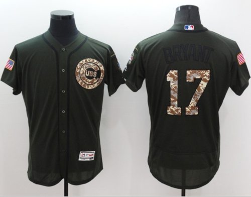 Cubs #17 Kris Bryant Green Flexbase Authentic Collection Salute to Service Stitched MLB Jersey Cubs #17 Kris Bryant Green Flexbase Authentic Collection Salute to Service Stitched MLB Jersey