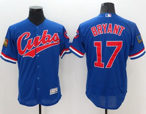 Cubs #17 Kris Bryant Blue Flexbase Authentic Collection 1994 Turn Back The Clock Stitched MLB Jersey Cubs #17 Kris Bryant Blue Flexbase Authentic Collection 1994 Turn Back The Clock Stitched MLB Jersey