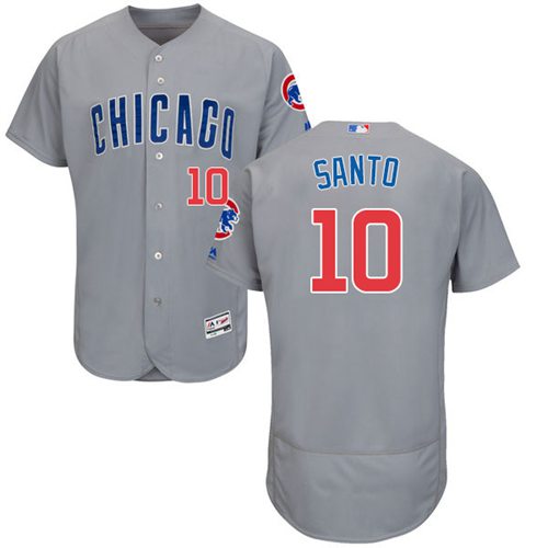 Cubs #10 Ron Santo Grey Flexbase Authentic Collection Road Stitched MLB Jersey Cubs #10 Ron Santo Grey Flexbase Authentic Collection Road Stitched MLB Jersey
