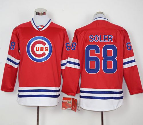 Cubs #68 Jorge Soler Red Long Sleeve Stitched MLB Jersey Cubs #68 Jorge Soler Red Long Sleeve Stitched MLB Jersey
