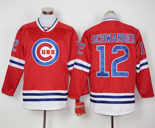 Cubs #12 Kyle Schwarber Red Long Sleeve Stitched MLB Jersey Cubs #12 Kyle Schwarber Red Long Sleeve Stitched MLB Jersey