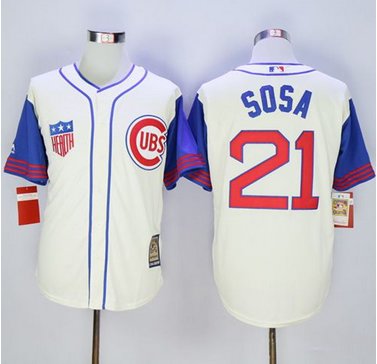 Cubs #21 Sammy Sosa CreamBlue 1942 Turn Back The Clock Stitched MLB Jersey Cubs #21 Sammy Sosa CreamBlue 1942 Turn Back The Clock Stitched MLB Jersey