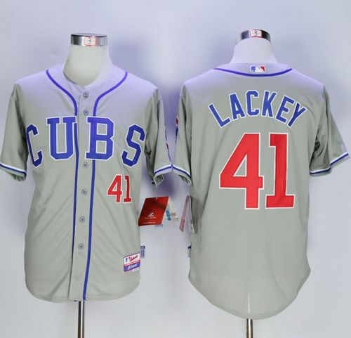 Cubs #41 John Lackey Grey Alternate Road Cool Base Stitched MLB Jersey Cubs #41 John Lackey Grey Alternate Road Cool Base Stitched MLB Jersey