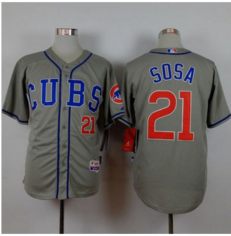 Chicago Cubs #21 Sammy Sosa Grey Alternate Road Cool Base Stitched Baseball Jersey Chicago Cubs #21 Sammy Sosa Grey Alternate Road Cool Base Stitched Baseball Jersey