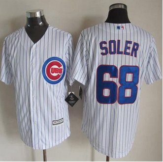 Chicago Cubs #68 Jorge Soler New White Strip Cool Base Stitched Baseball Jersey Chicago Cubs #68 Jorge Soler New White Strip Cool Base Stitched Baseball Jersey