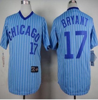 Chicago Cubs #17 Kris Bryant Blue(White Strip) Cooperstown Throwback Stitched Baseball Jersey Chicago Cubs #17 Kris Bryant Blue(White Strip) Cooperstown Throwback Stitched Baseball Jersey