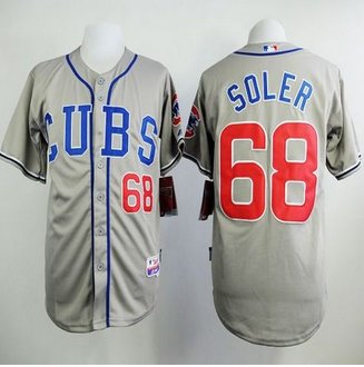 Chicago Cubs #68 Jorge Soler Grey Alternate Road Cool Base Stitched Baseball Jersey