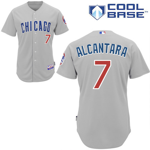 Chicago Cubs 7# Alcantara Grey Authentic Personalized Road cool Jersey-2