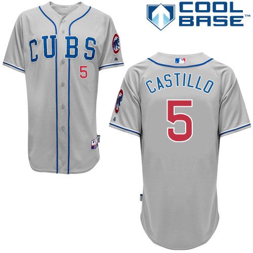Chicago Cubs 5# Castillo Grey Authentic Personalized Road cool Jersey-2