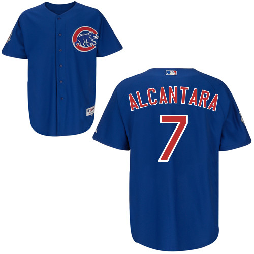 Chicago Cubs 7# Alcantara Blue Authentic Personalized Alternate Jersey