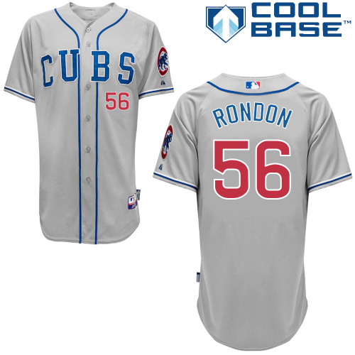Chicago Cubs 56# Ronddn Grey Authentic Personalized Road cool Jersey-2