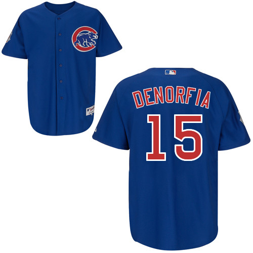 Chicago Cubs 15# Denorfia Blue Authentic Personalized Alternate Jersey