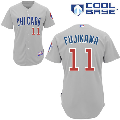 Chicago Cubs 11# Fujikawa Grey Authentic Personalized Road cool Jersey