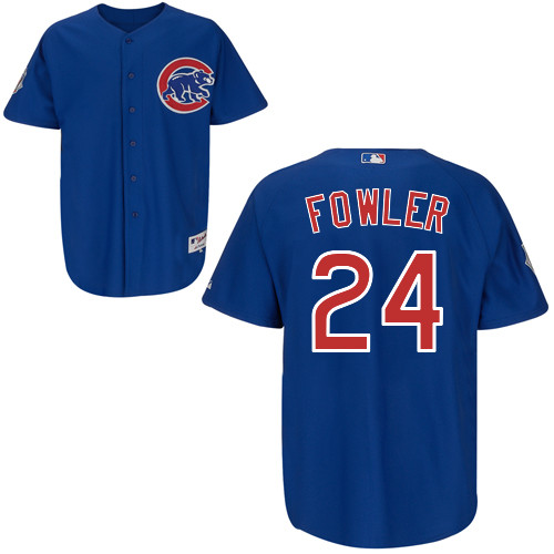 Chicago Cubs 24# Fowler Blue Authentic Personalized Alternate Jersey