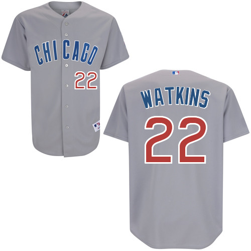 Chicago Cubs 22# Watkins Grey Authentic Personalized Road Jersey