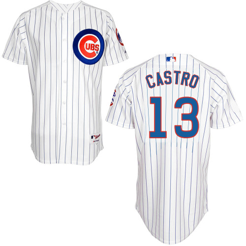 Chicago Cubs 13# Castro White Authentic Personalized Home Jersey