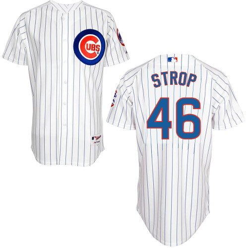 Chicago Cubs 46# Strop White Authentic Personalized Home Jersey Chicago Cubs 46# Strop White Authentic Personalized Home Jersey