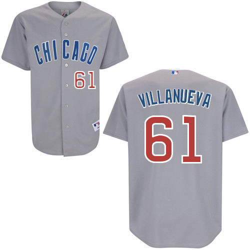 Chicago Cubs 61# Villanueva Grey Authentic Personalized Road Jersey