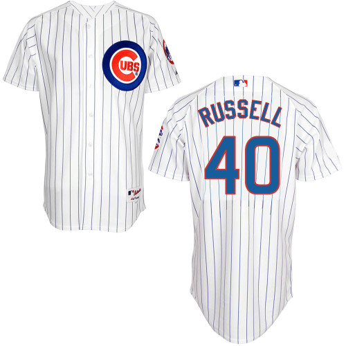 Chicago Cubs 40# Russell White Authentic Personalized Home Jersey