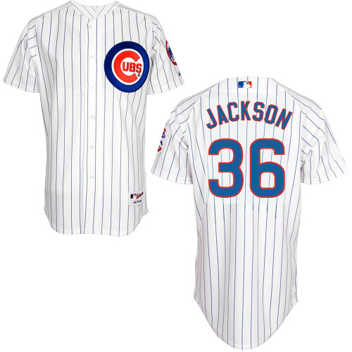 Chicago Cubs 36# Jackson White Authentic Personalized Home Jersey