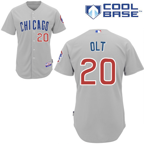 Chicago Cubs 20# Olt Grey Authentic Personalized Road cool Jersey