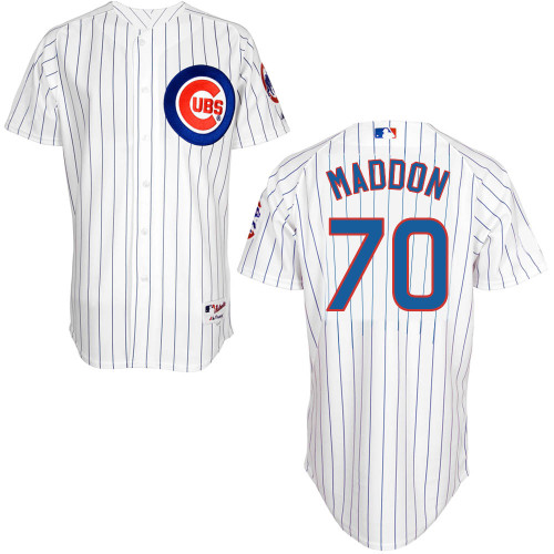Chicago Cubs 70# Maddon White Authentic Personalized Home Jersey