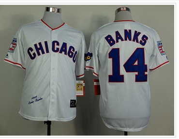 Chicago Cubs Mitchell And Ness 1968 Cubs #14 Ernie Banks White Throwback Stitched Baseball Jersey Chicago Cubs Mitchell And Ness 1968 Cubs #14 Ernie Banks White Throwback Stitched Baseball Jersey