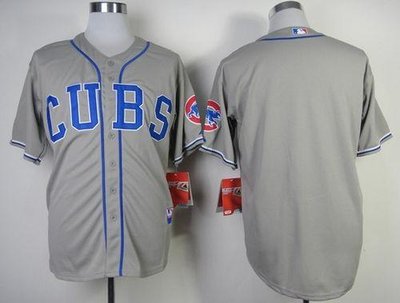 Chicago Cubs Blank Grey Alternate Road Cool Base Stitched Baseball Jersey