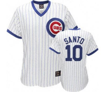 Cubs #10 Ron Santo White Authentic Stitched MLB Jersey