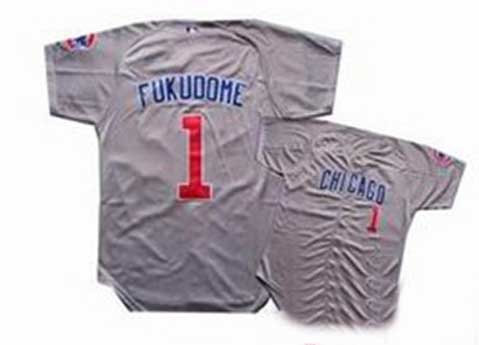 MLB Majestic Chicago Cubs 1 Kosuke Fukudome Grey Baseball Jersey MLB Majestic Chicago Cubs 1 Kosuke Fukudome Grey Baseball Jersey
