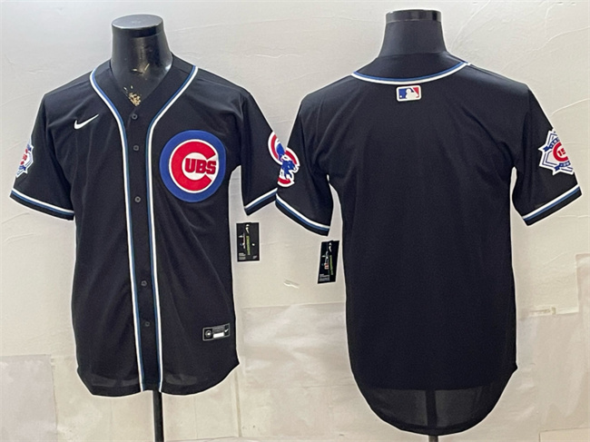 Men's Chicago Cubs Blank 2026 Fashion Replica Black Out Stitched Baseball Jersey Men's Chicago Cubs Blank 2026 Fashion Replica Black Out Stitched Baseball Jersey